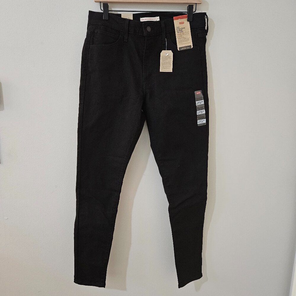 Women's Levi's 720 High-Rise Super Skinny Black Jeans, Size 12